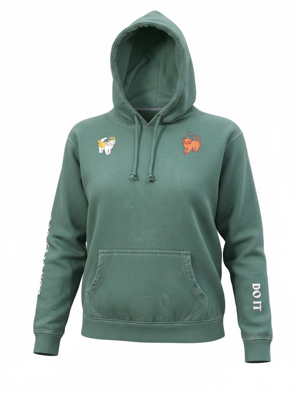 Emma Chamberlain Anything Goes Green Angel Devil Cat Hoodie Size Small. Emerica.